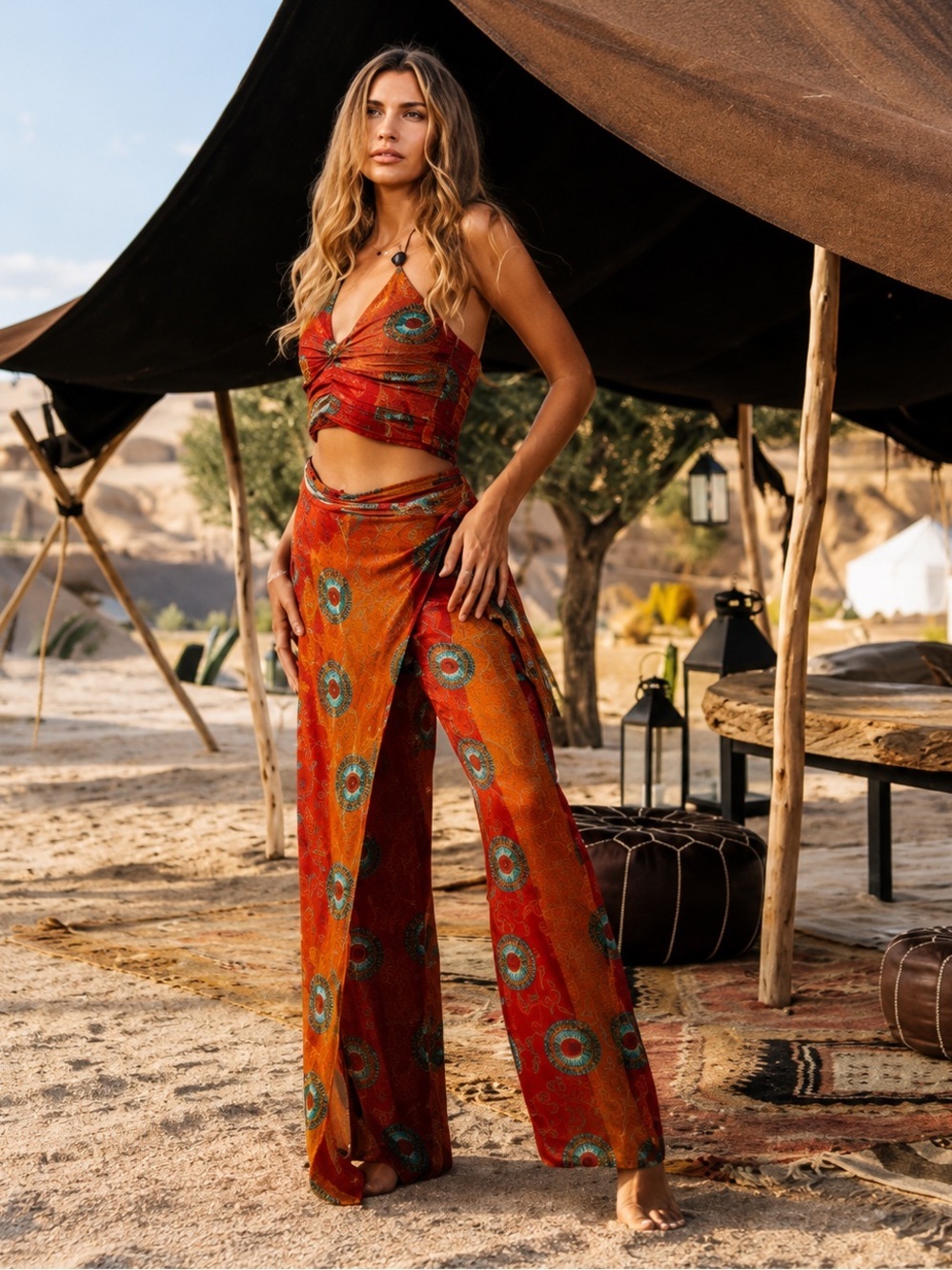 VIRAL NEW ZARA SUMMER RUST TIE DYE PAREO 
Wrap pants SIZE XS
🚨NO DISCOUNT